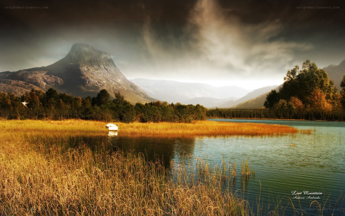 Mountain lake landscape