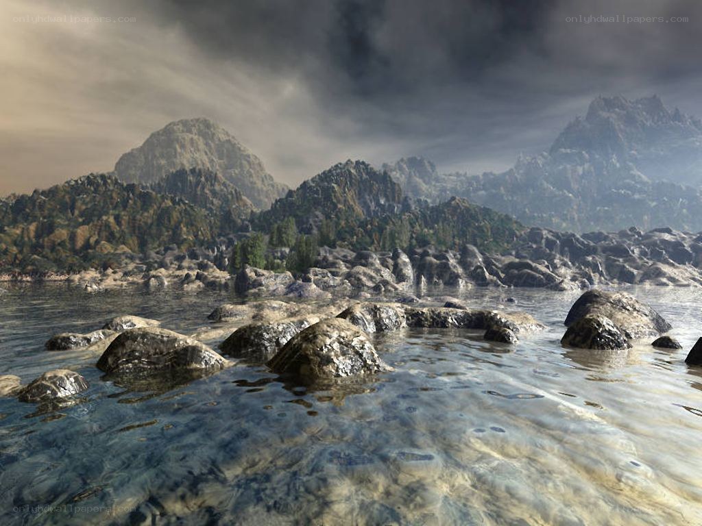 mountain lake landscape
