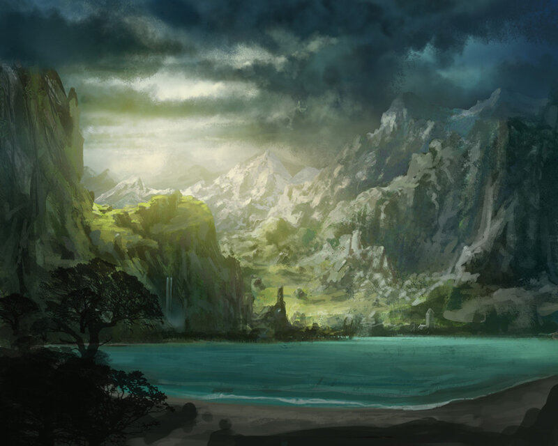 Mountain lake landscape