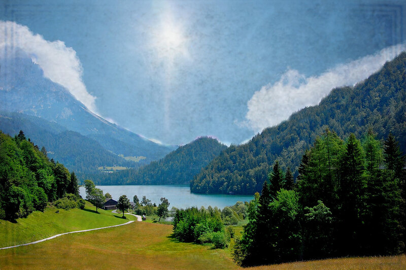 Mountain lake landscape