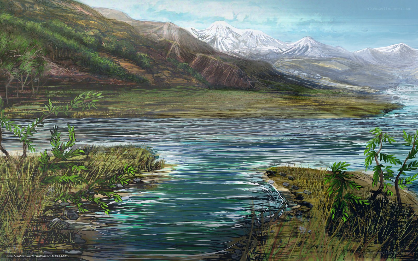 Mountain lake landscape