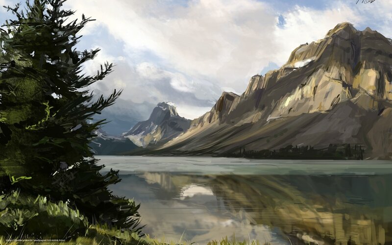 Mountain lake landscape