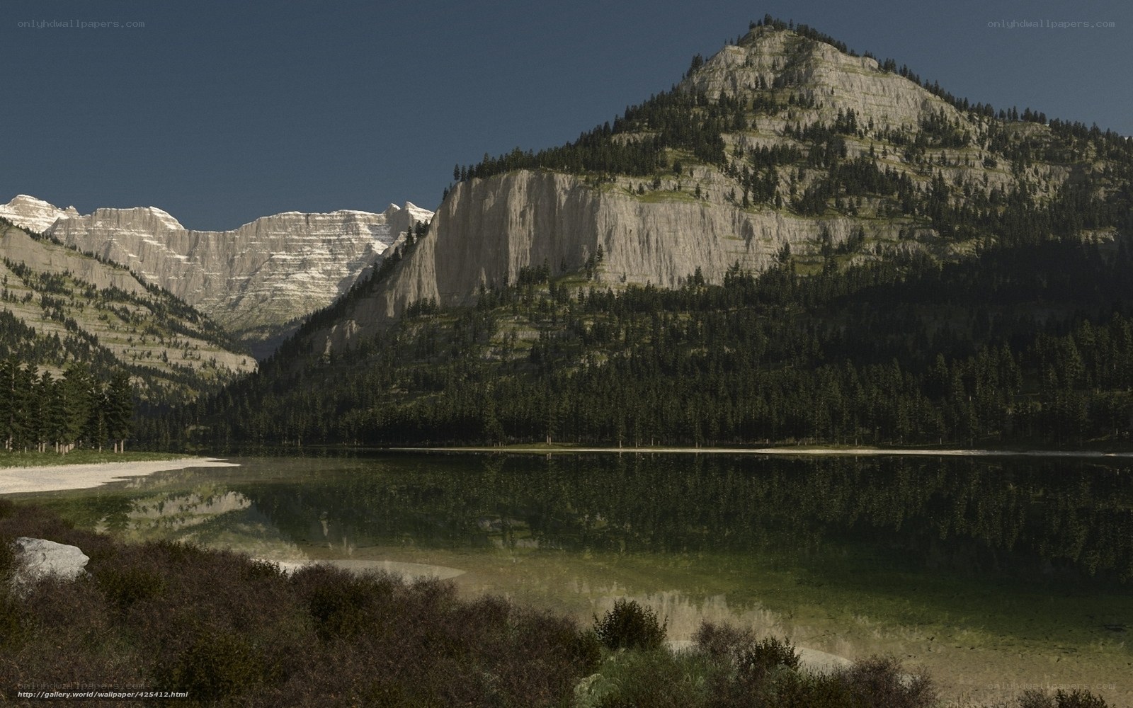 Mountain lake landscape