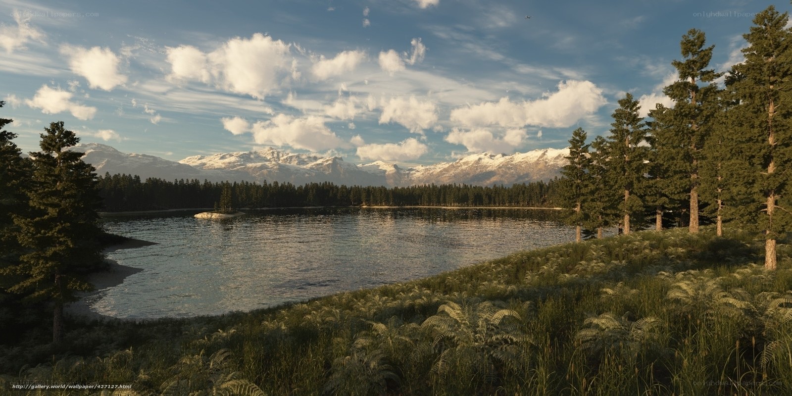 Mountain lake landscape