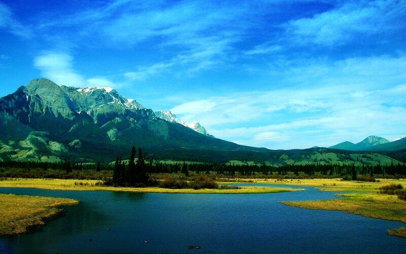 Mountain lake landscape