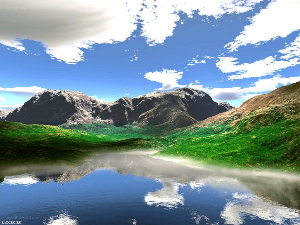 Mountain lake landscape