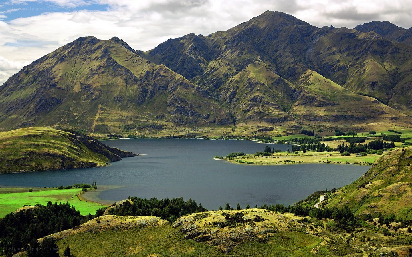 Mountain lake landscape