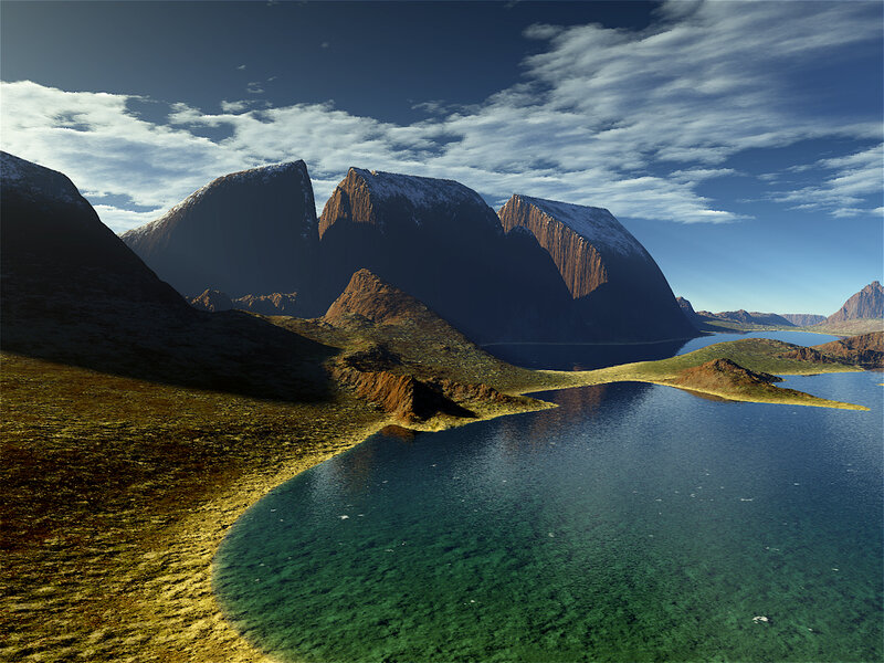 Mountain lake landscape
