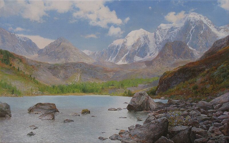 Mountain lake landscape