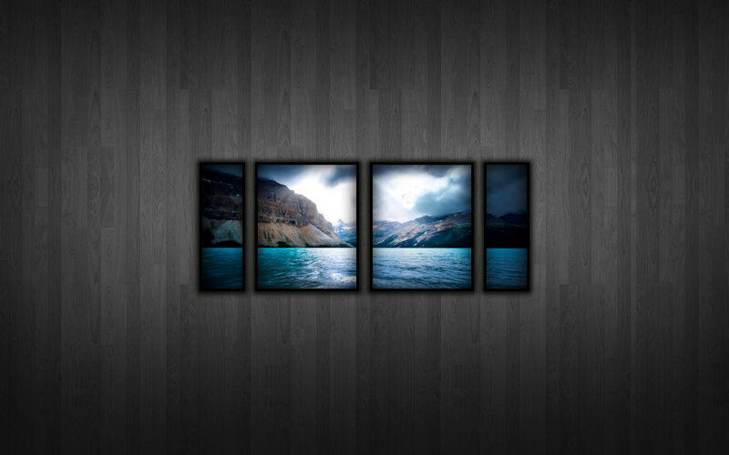 mountain lake landscape art