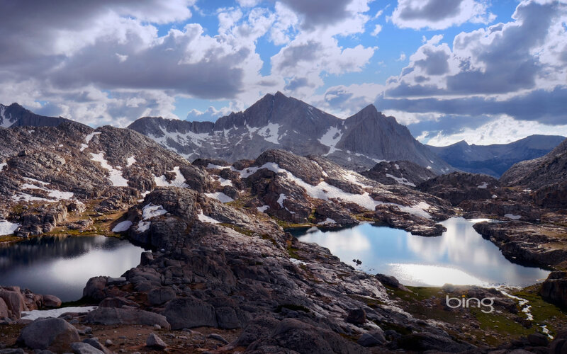 Mountain Lake Landscape — Blue, Dramatic, Afternoon, Photograph, Mountains, Lakes, Clouds