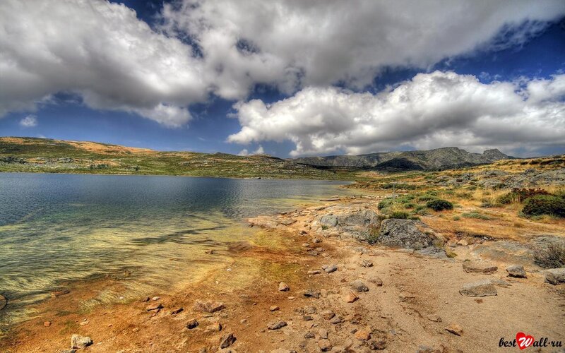 Mountain Lake Landscape — Blue, Dramatic, Afternoon, Photograph