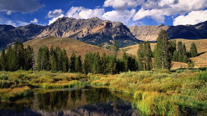 Mountain Lake Landscape — Blue, Pond