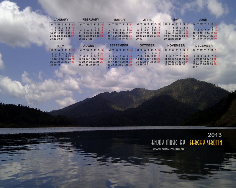 Mountain Lake Landscape — Blue, Serene, Afternoon, Photograph, Calendar, Mountains
