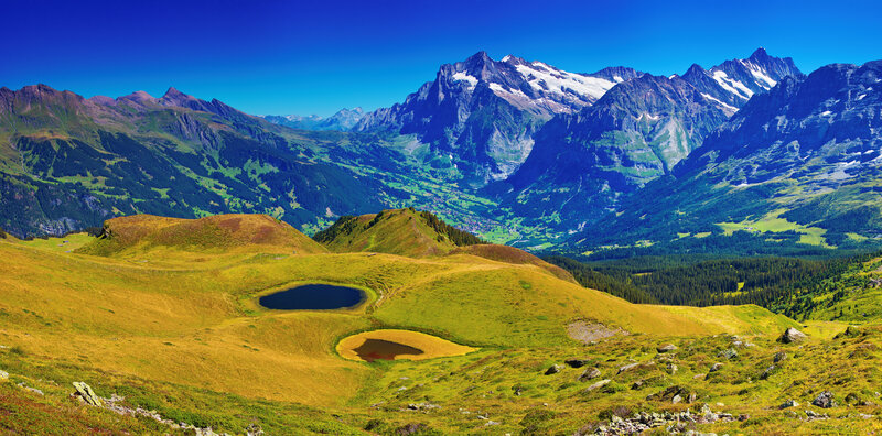 Mountain Lake Landscape — Blue, Serene, Afternoon, Photograph, Lakes