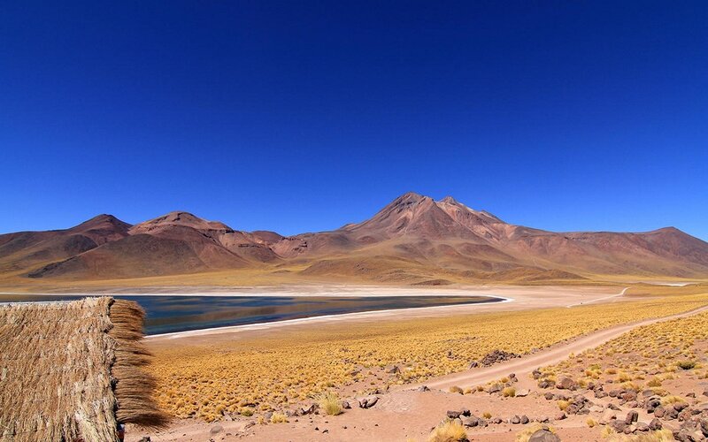 Mountain Lake Landscape — Blue, Serene, Afternoon, Photograph, Mountains, Desert