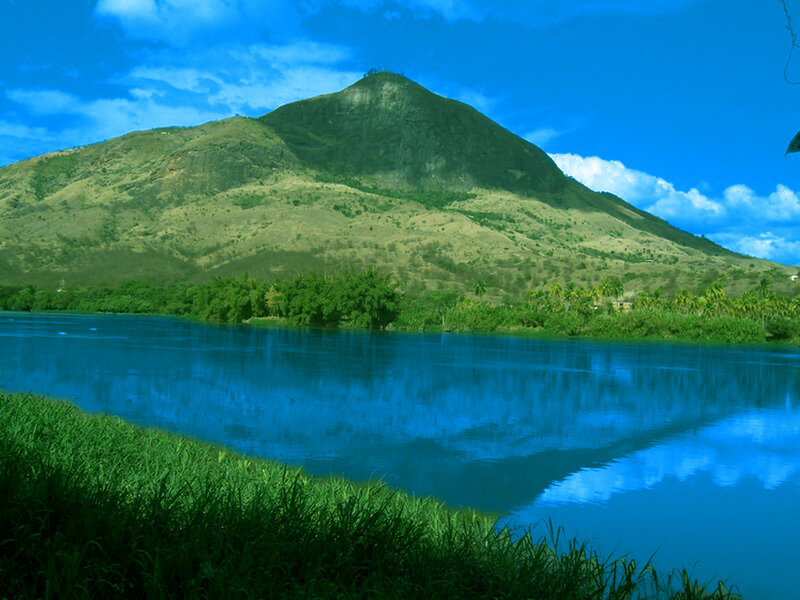 Mountain Lake Landscape — Blue, Serene, Afternoon, Photograph, Trees, Green