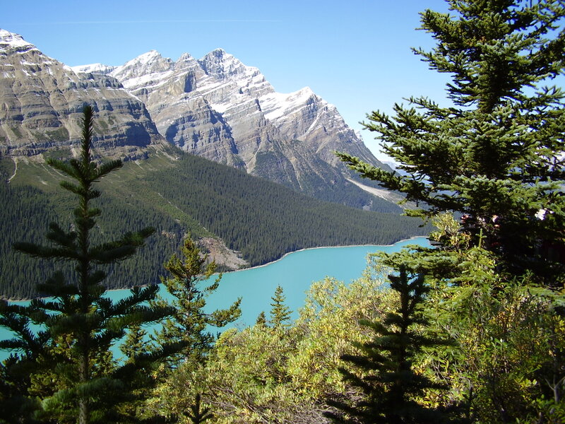 Mountain Lake Landscape — Blue, Serene, Afternoon, Photograph, Trees, Mountains, Forest