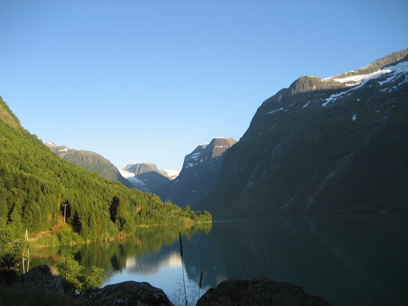 Mountain Lake Landscape — Blue, Serene