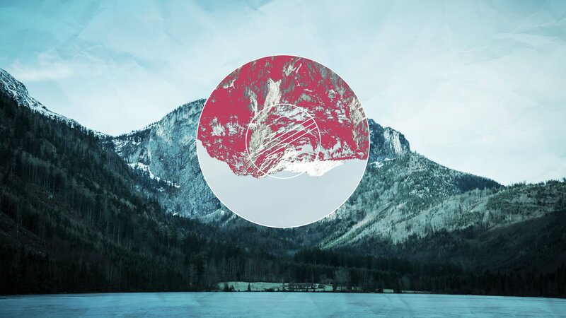 Mountain Lake Landscape — Blue, Serene, Winter