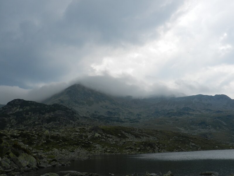 Mountain Lake Landscape — Gray, Overcast, Photograph