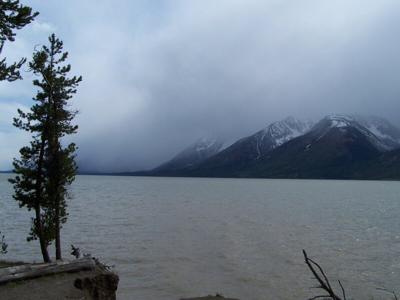 Mountain Lake Landscape — Gray, Overcast