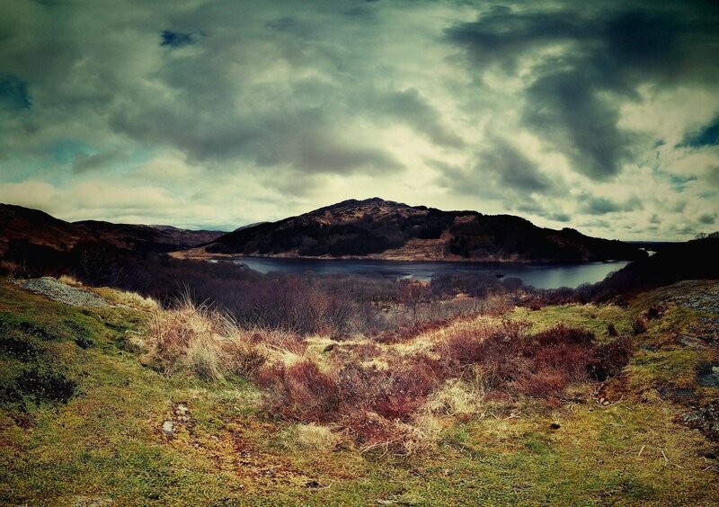 Mountain Lake Landscape — Green, Dramatic, Autumn, Photograph