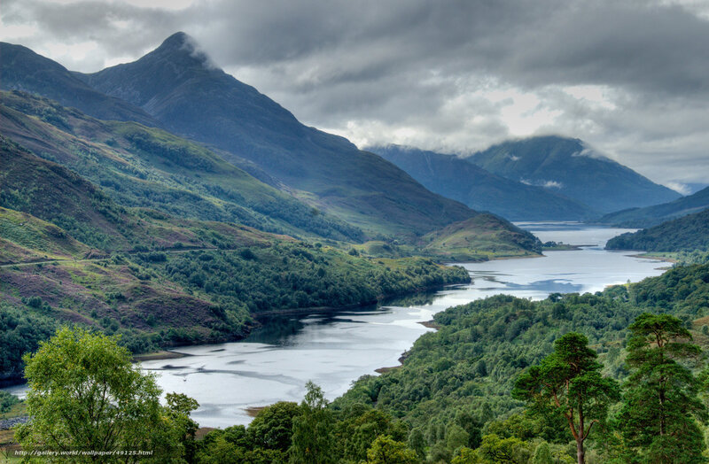Mountain Lake Landscape — Green, Dramatic, Photograph, Mountains