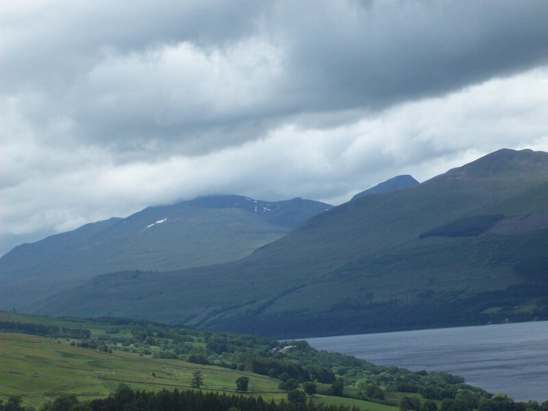 Mountain Lake Landscape — Green, Overcast, Photograph, Mountains