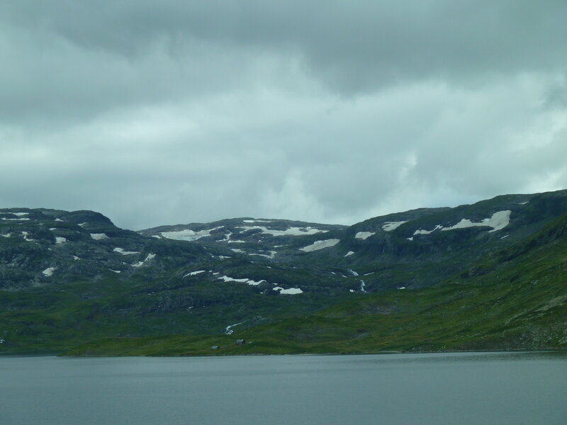 Mountain Lake Landscape — Green, Overcast, Photograph