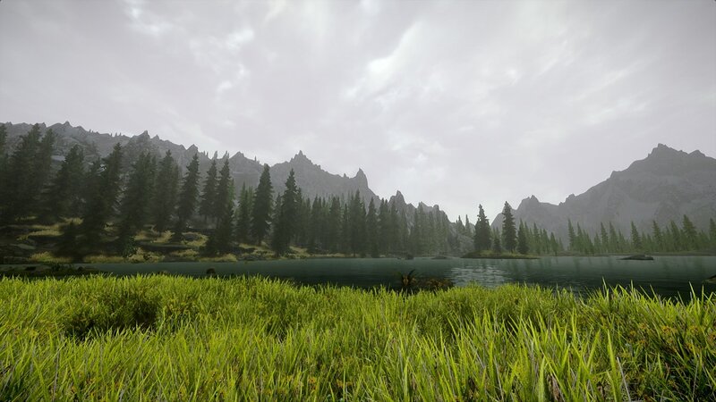 Mountain Lake Landscape — Green, Serene, 3d Render