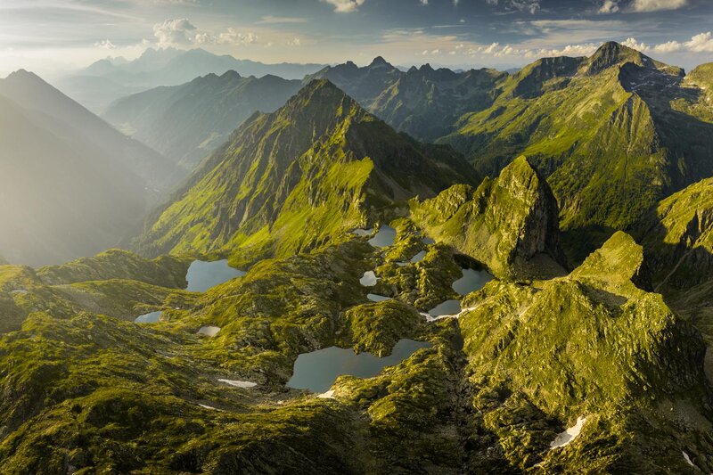 Mountain Lake Landscape — Green, Serene, Morning, Photograph, Lakes