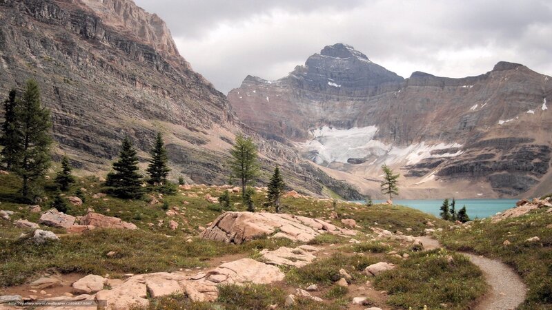 Mountain Lake Landscape — Green, Serene, Summer, Photograph, Trees, Rocks