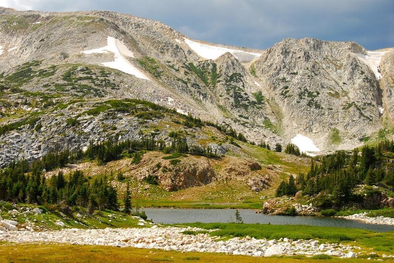 Mountain Lake Landscape — Green, Serene, Summer