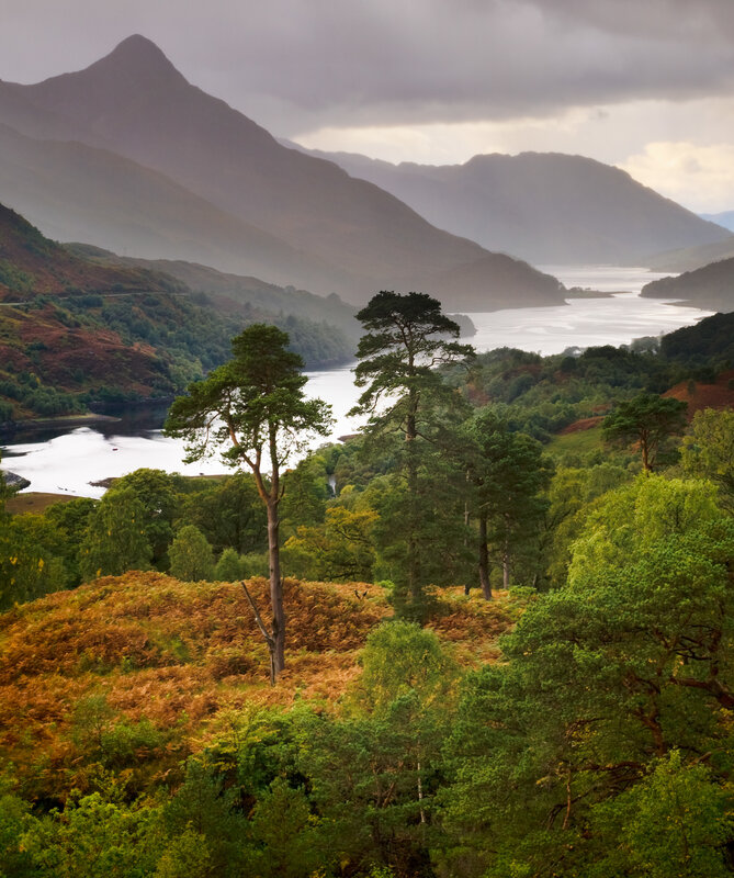 Mountain lake landscape in Scotland