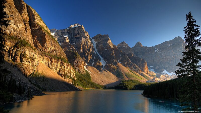 Mountain Lake Landscape — Morning, Mountains