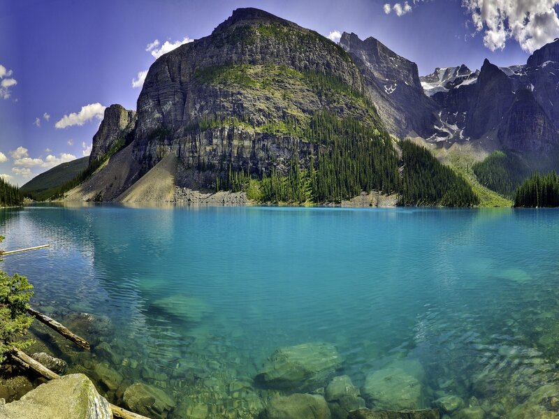 Mountain Lake Landscape — Mountains, Gray