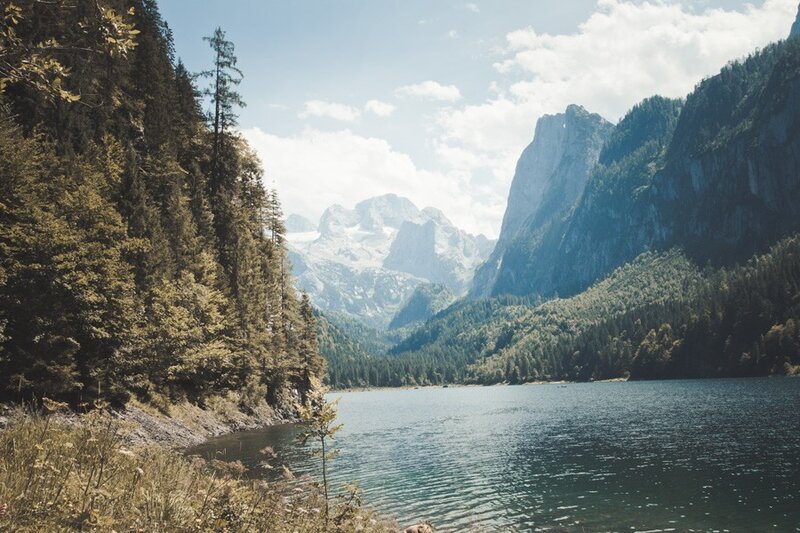 Mountain Lake Landscape — Sky, White