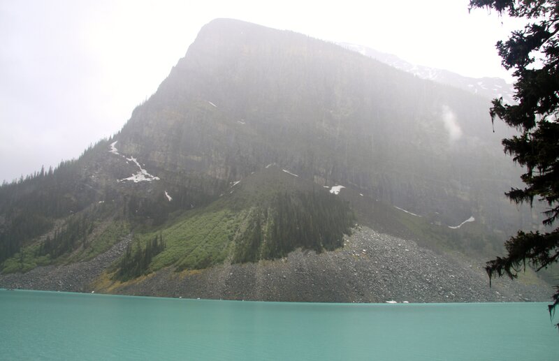 Mountain Lake Landscape — Teal, Misty