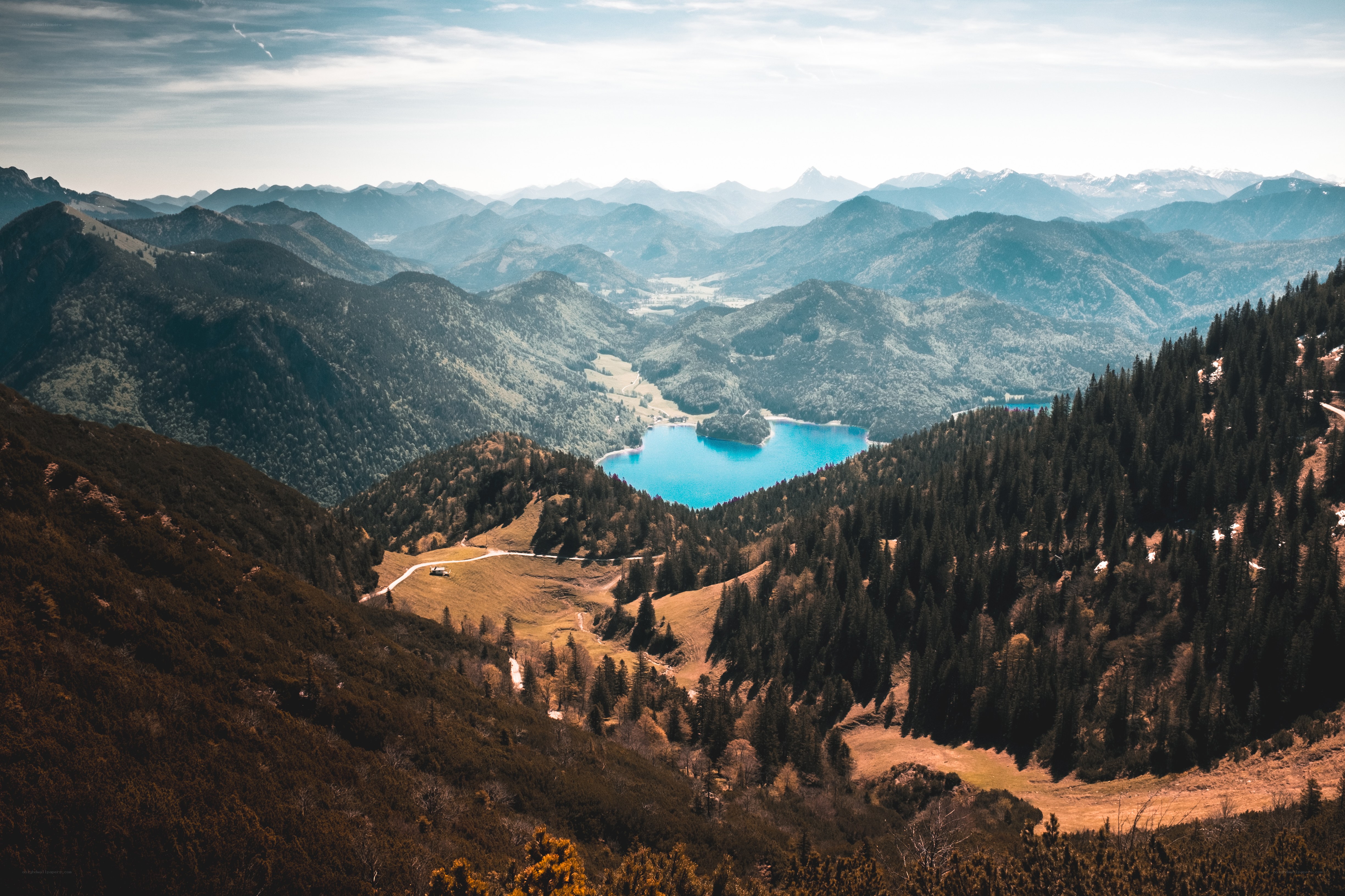 Mountain lake landscape view
