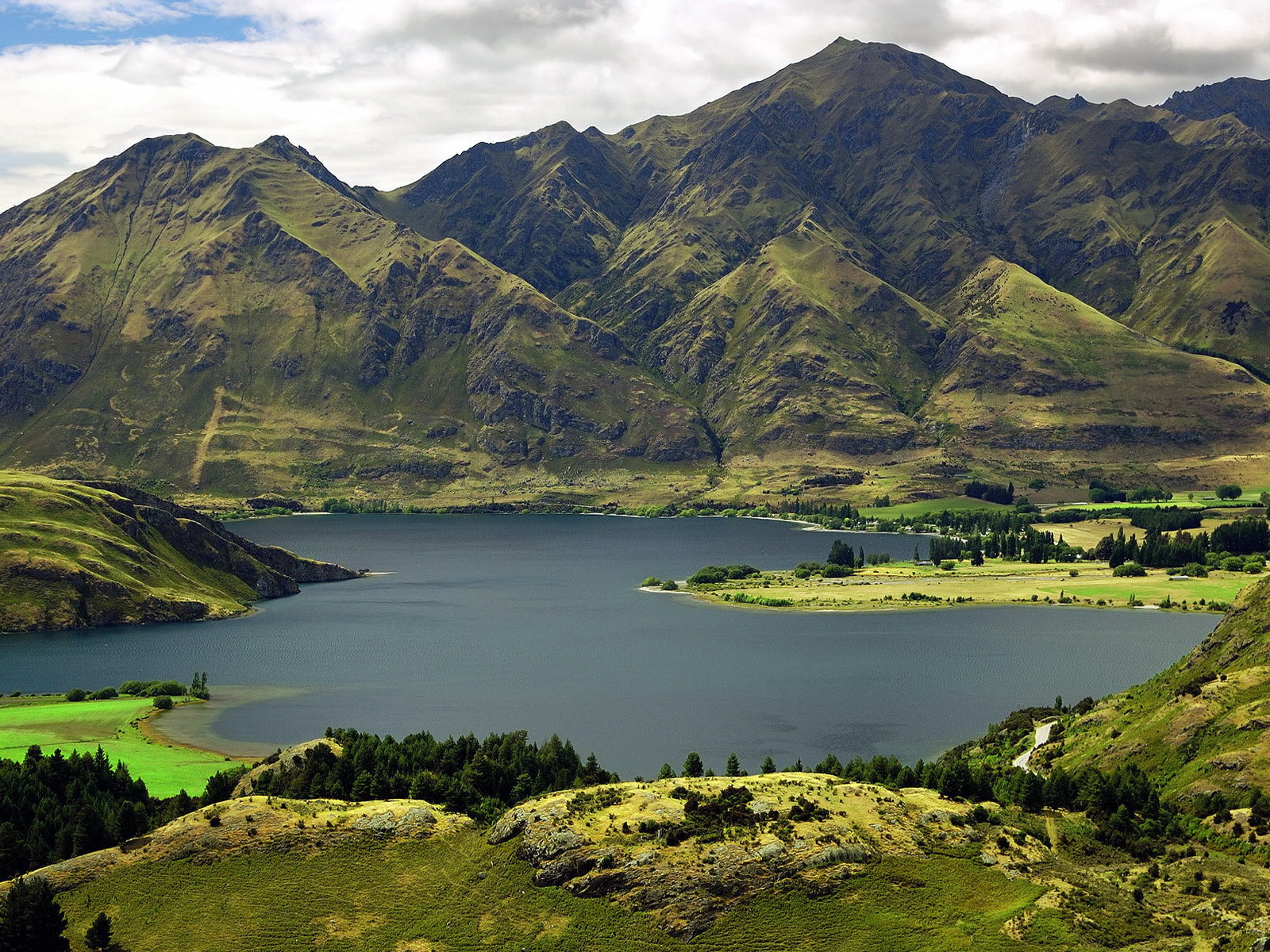Mountain lake landscape view