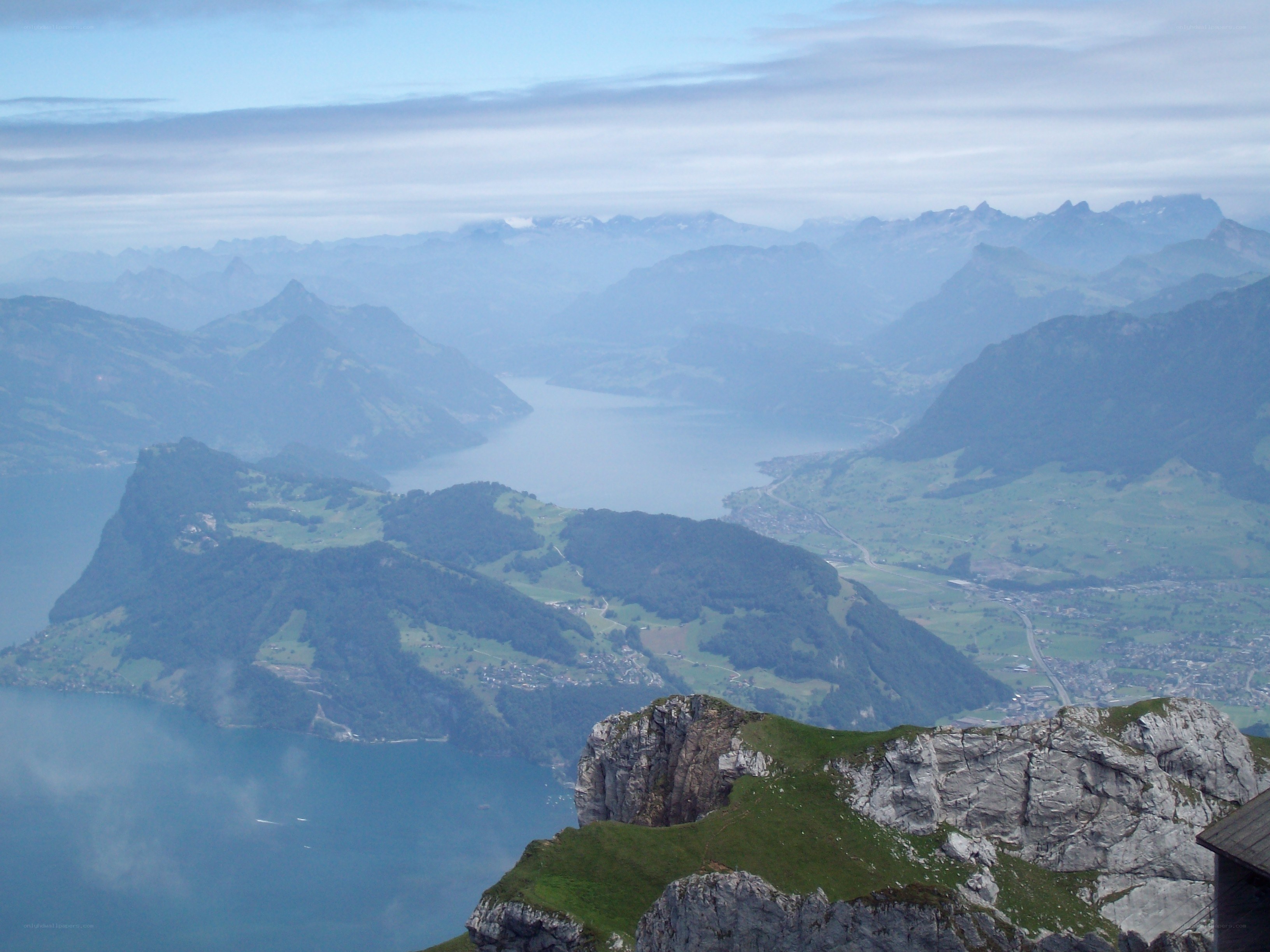 Mountain lake landscape view