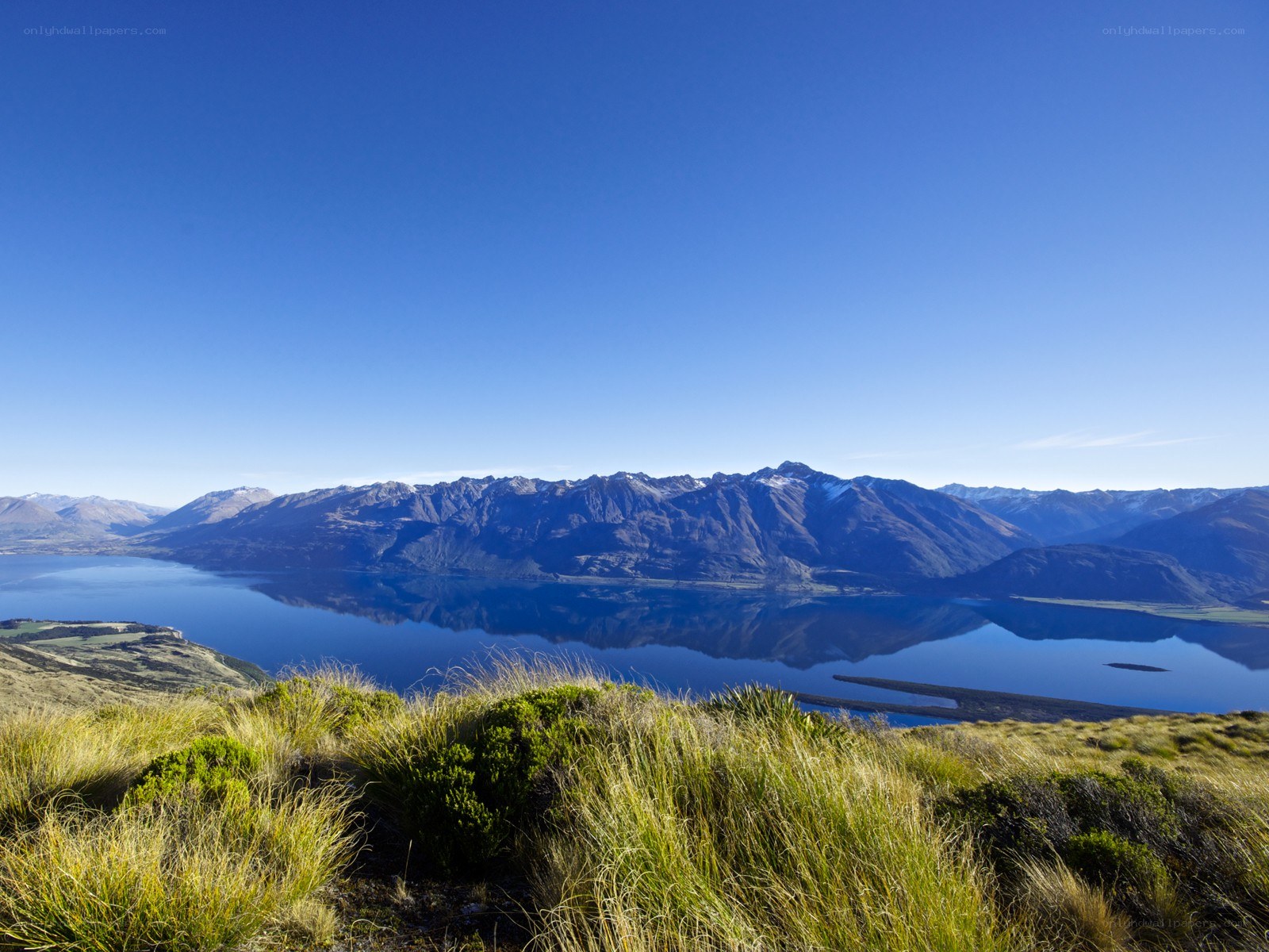 Mountain lake landscape view