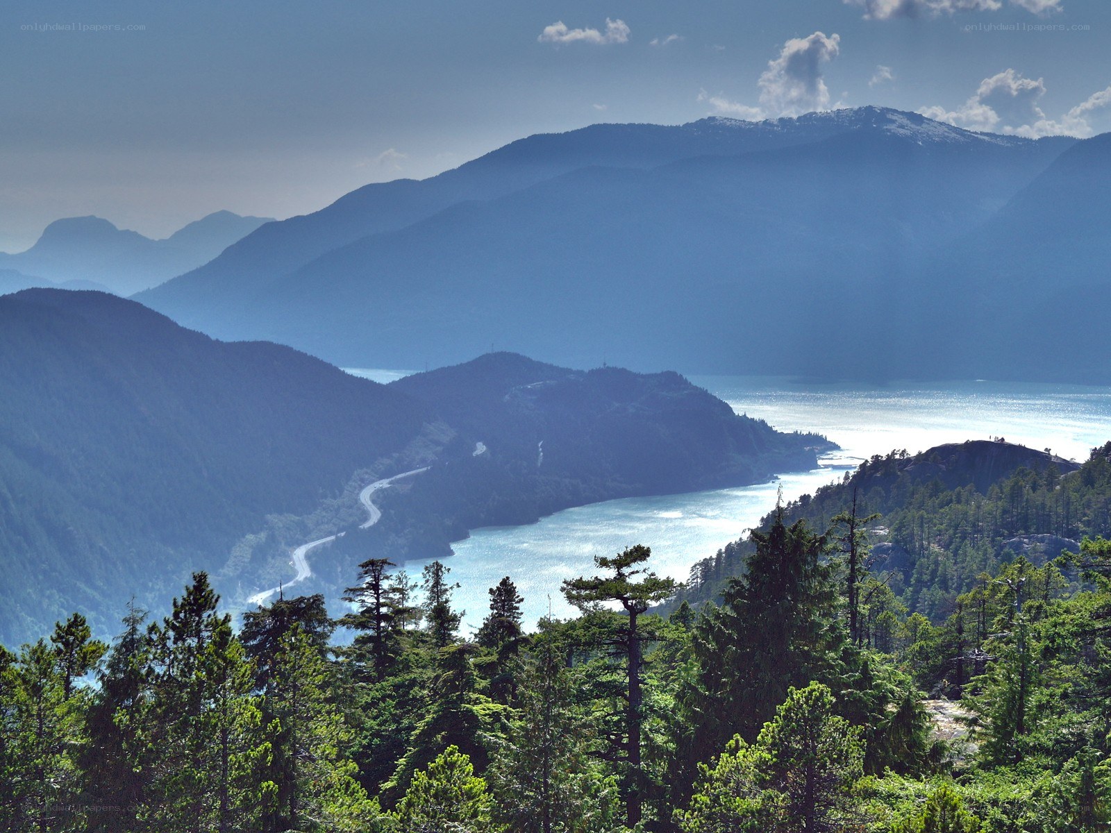 Mountain lake landscape view