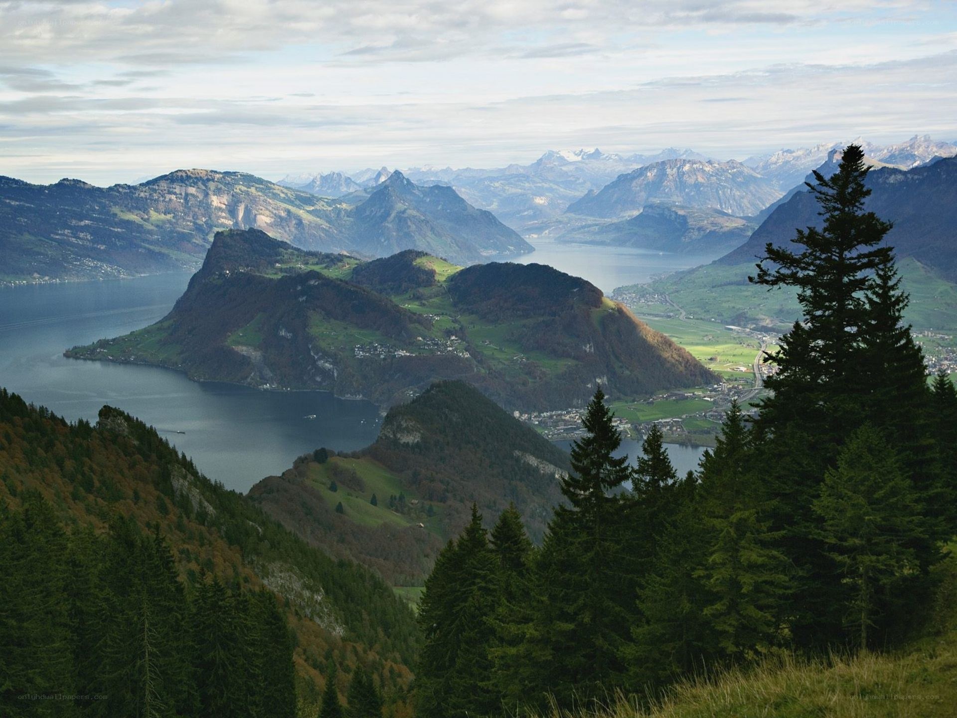 mountain lake landscape view