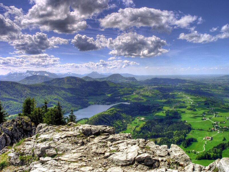 Mountain lake landscape view