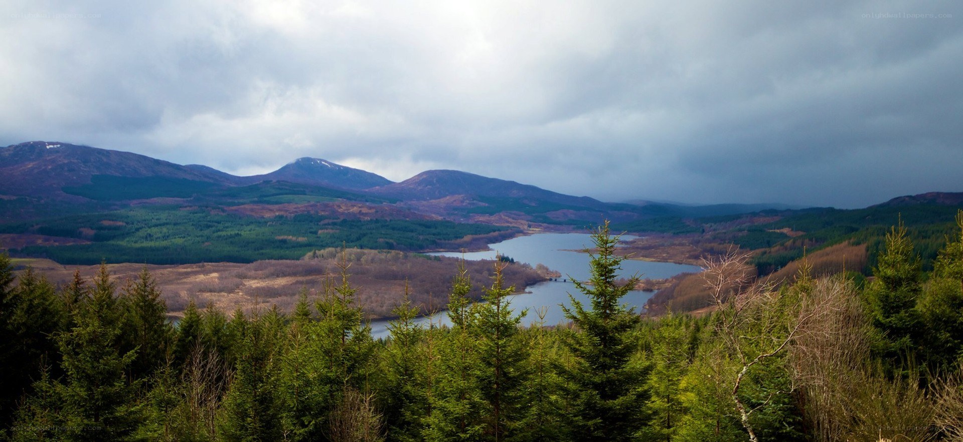 Mountain lake landscape view