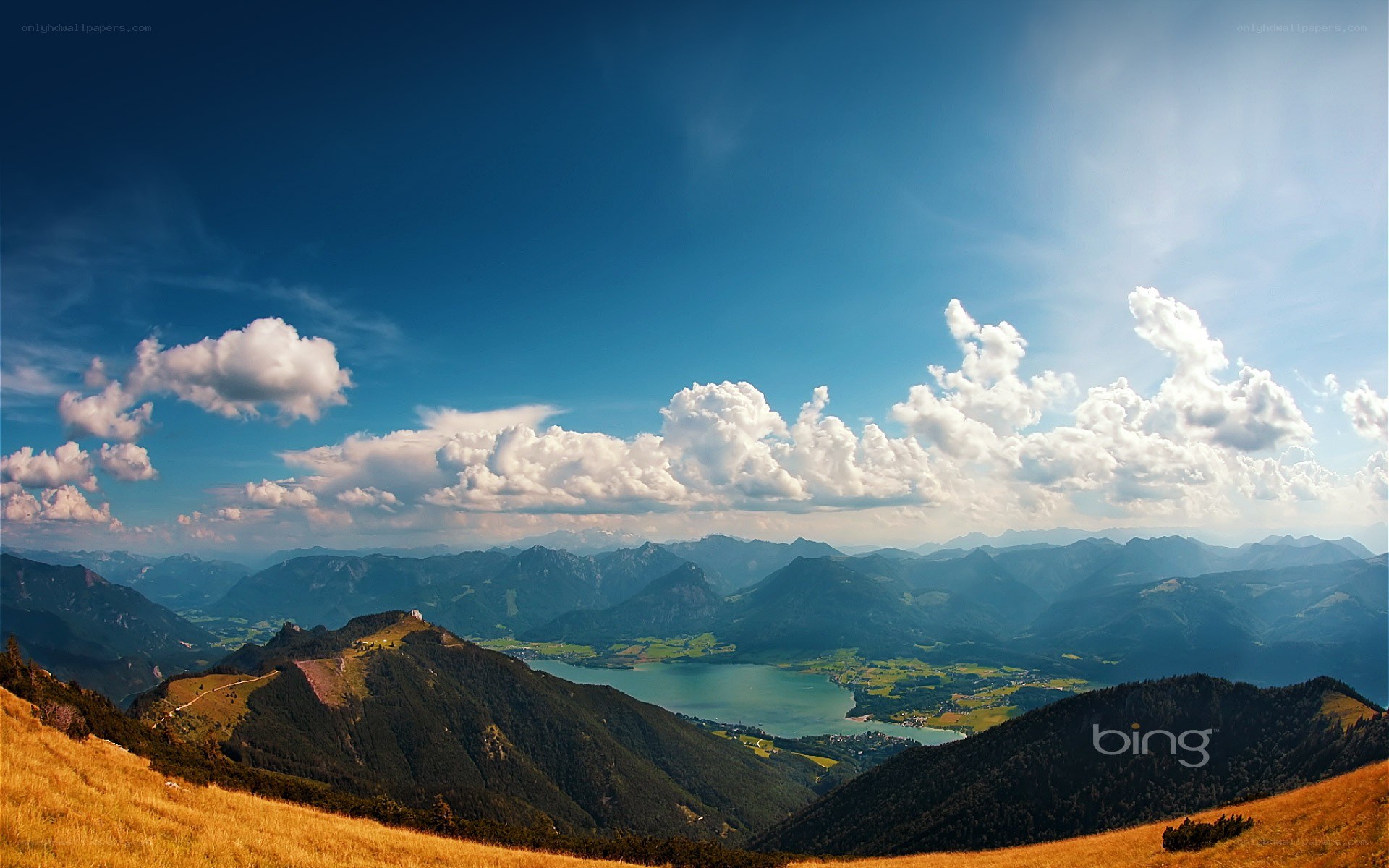 Mountain lake landscape view