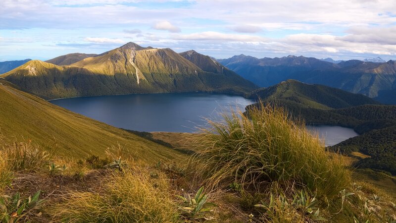 Mountain lake landscape view