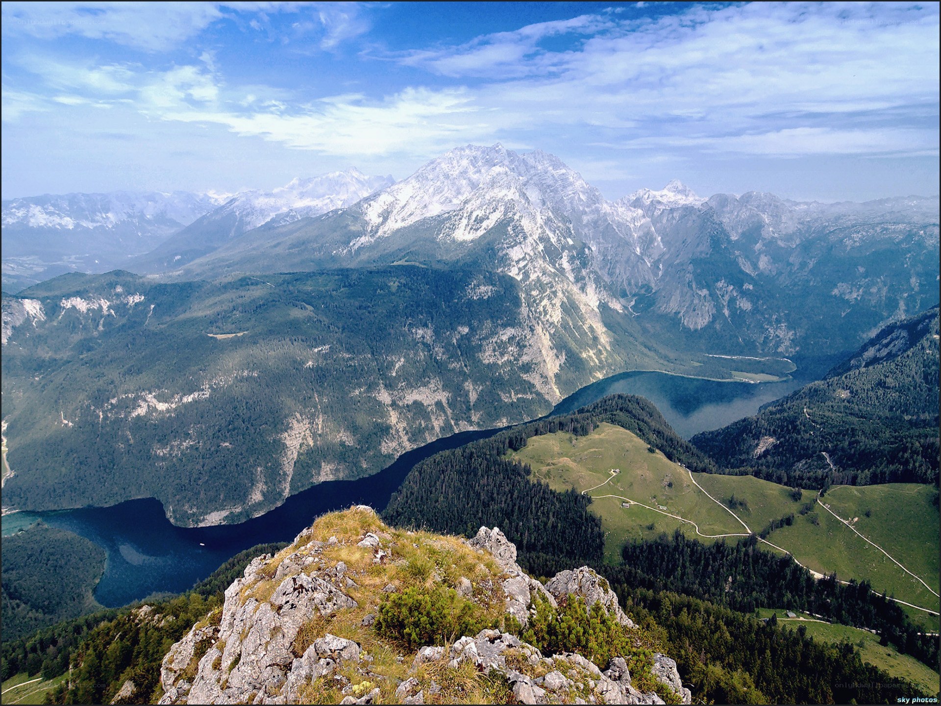 Mountain lake landscape view